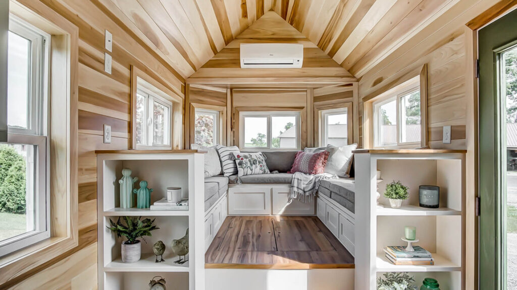 Clean interior of tiny home.