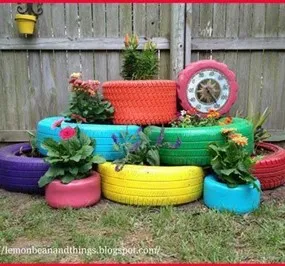 Reused Tire Planters