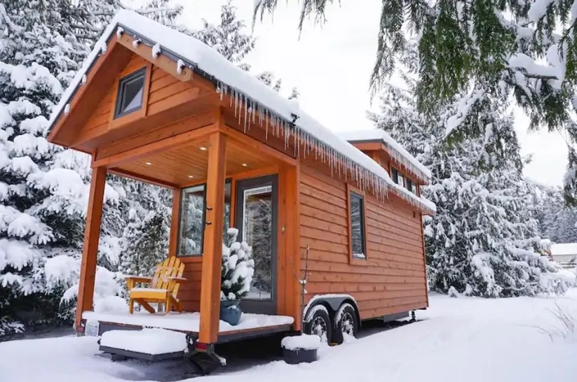 Tiny House In Snow